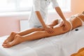 Spa woman. Body care. Legs massage in spa salon Royalty Free Stock Photo