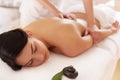 Spa Woman. Close-up of a Beautiful Woman Getting Spa Treatment. Royalty Free Stock Photo