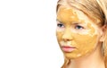 Spa Woman Face with facial Clay Mask Organic Beauty treatments Royalty Free Stock Photo