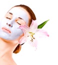 Spa woman with lilly Royalty Free Stock Photo