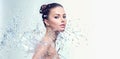 Spa woman with splashes of water Royalty Free Stock Photo