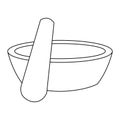 Spa wooden bowl and stick black and white Royalty Free Stock Photo