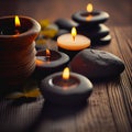 Spa zen meditation stones and candles Royalty Free Stock Photo