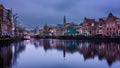 Spaarne river in Haarlem, Netherlands Royalty Free Stock Photo