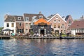 Spaarne river waterfront cafe, Haarlem, Netherlands