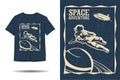 Space adventure astronaut silhouette t shirt design