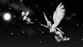 Space angels. 3D rendering. Art. 4K.