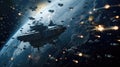 Space Armada Battle Witness the Epic Clash of Interstellar Forces in a Breathtaking Image