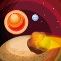 Space with asteroid flying universe scene Royalty Free Stock Photo