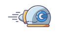 Space Astronaut Helmet Vector Icon, vector design Generative AI Royalty Free Stock Photo