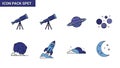 Space and Astronomy Icon Pack Royalty Free Stock Photo