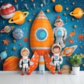 space background, space and astronomy, rocket and planet