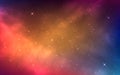 Space background with colorful nebula. Bright cosmos with milky way. Shining stars and color galaxy. Abstract stardust Royalty Free Stock Photo