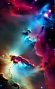 Space background colours illustration Artificial Intelligence artwork generated