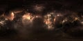 Space background with dust nebula and stars. Panorama, environment 360 HDRI map. Equirectangular projection, spherical panorama