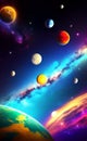 Space background illustration Artificial Intelligence artwork generated Royalty Free Stock Photo