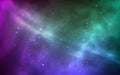 Space background. Magic stardust and shining stars. Bright milky way. Violet and green cosmos with realistic galaxy and Royalty Free Stock Photo