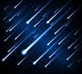 Space background meteor shower