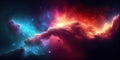 Space background with nebula and fictional planets. Royalty Free Stock Photo