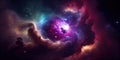 Space background with nebula and fictional planets Royalty Free Stock Photo