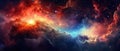 Space background with nebula and fictional planets. Royalty Free Stock Photo