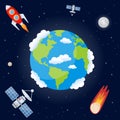 Space Background with Planet Earth Royalty Free Stock Photo