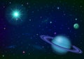 Space background with planet and sun Royalty Free Stock Photo