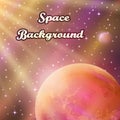 Space Background with Planet and Sun Royalty Free Stock Photo