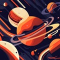 Space background with planets, stars and galaxies. Vector illustration in flat style AI generated Royalty Free Stock Photo