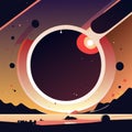 Space background with planets, stars and nebula. Vector illustration. AI Generated Royalty Free Stock Photo