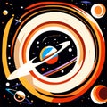 Space background with planets, stars and nebula. Vector illustration. AI Generated Royalty Free Stock Photo