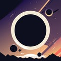 Space background with planets and stars. Vector illustration in flat style. AI generated Royalty Free Stock Photo