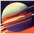 Space background with planets and stars. Vector illustration in flat style. AI Generated Royalty Free Stock Photo