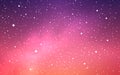 Space background. Purple colorful galaxy. Realistic nebula with white stars. Magic milky way. Futuristic cosmos backdrop