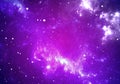 Space background with purple nebula and stars