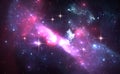 Space background with purple nebula and stars