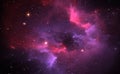 Space background with purple nebula and stars