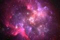 Space background with purple ring nebula and stars