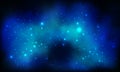 Space background realistic blue nebula shining stars cosmos stardust milky way galaxy infinite universe and starry night vector Royalty Free Stock Photo