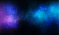 Space background realistic blue pink nebula shining stars cosmos stardust milky way galaxy infinite universe and starry night Royalty Free Stock Photo