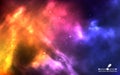 Space background. Realistic color cosmos with nebula and bright stars. Colorful galaxy and stardust. Starry sky concept Royalty Free Stock Photo