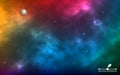 Space background realistic. Infinite universe with shining stars. Colorful cosmos with milky way and stardust. Starry Royalty Free Stock Photo