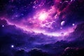 Space background with realistic nebula and shining stars. Colorful cosmos with stardust. Magic color galaxy. Infinite