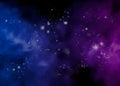 Space background with realistic nebula and shining stars. Colorful cosmos with stardust and milky way. Magic color Royalty Free Stock Photo