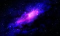 Space background realistic purple nebula shining stars cosmos stardust milky way galaxy infinite universe and starry night vector Royalty Free Stock Photo