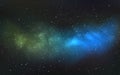 Space background. Realistic starry cosmos. Colorful milky way with bright stars. Beautiful universe wallpaper. Color Royalty Free Stock Photo