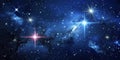 Space background, realistic starry night space and shining stars, Milky Way and galaxy, stardust colors Royalty Free Stock Photo