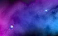 Space background. Shining stars and stardust. Milky Way, planet, colorful galaxy with nebula. Abstract futuristic Royalty Free Stock Photo