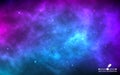 Space background with stardust and shining stars. Realistic colorful cosmos with nebula and milky way. Blue galaxy Royalty Free Stock Photo