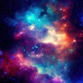 Space background with stardust and shining stars. Realistic colorful cosmos with nebula and milky way. Galaxy backdrop Royalty Free Stock Photo